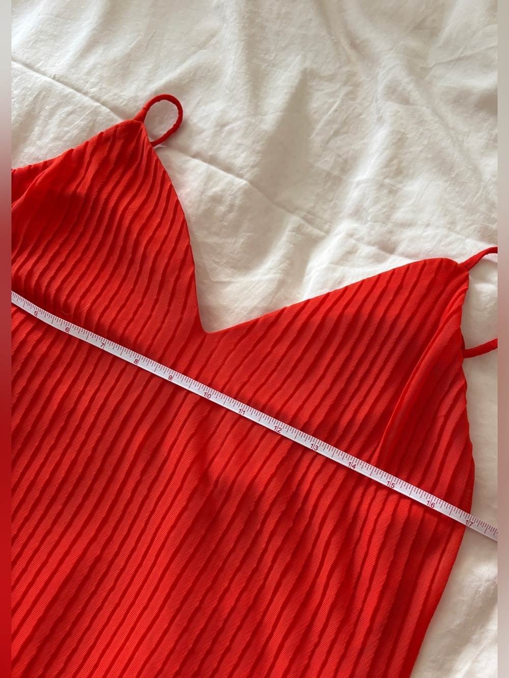 Zara Orange-Red Pleated Midi Slip Dress - Picture 4 of 5